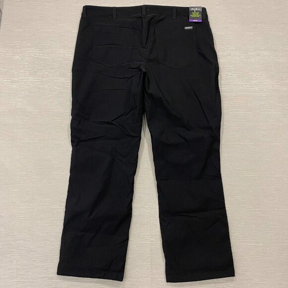 Eddie Bauer Fleece Lined Tech Pants Mens 40 x 30 Black Water Repellent Insulated - Picture 3 of 11